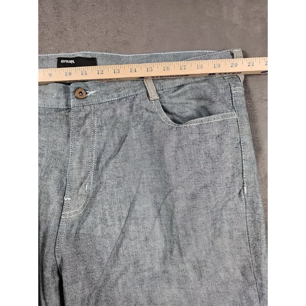 Qruel Jeans Washed Blue‎ Denim Relaxed Straight Vtg 90s Skater Mens 40x32
